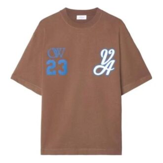 T-shirt en coton Varsity Skate « Marron Blanc »