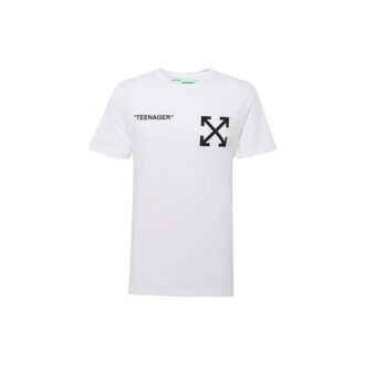 T-shirt slim à manches courtes blanc flammé C/O Virgil Abloh pour homme
