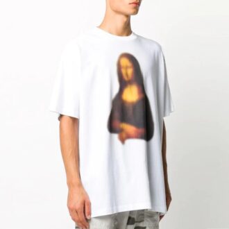 T-shirt FW20 Mona Lisa Applique pour homme, blanc
