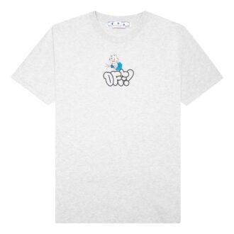 T-shirt gris à col rond et manches courtes Off-White pour homme SS22 avec logo alphabétique imprimé