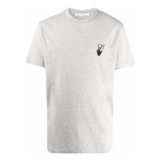 T-shirt gris à manches courtes en coton Off-White pour homme FW21 avec logo Arrows