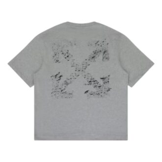 T-shirt « Heather Grey » à flèches et éclaboussures de peinture, coupe Diag