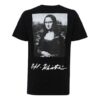 T-shirt à imprimé graphique Monalisa oversize /Blanc