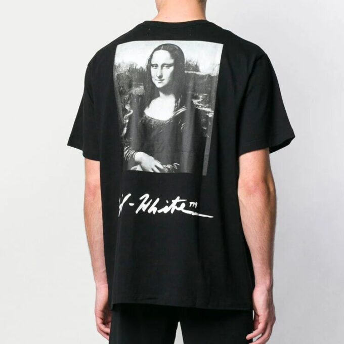 T-shirt à imprimé graphique Monalisa oversize /Blanc