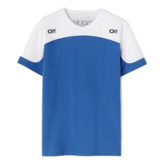 T-shirt à imprimé logo et blocs de couleur « Bleu Blanc »
