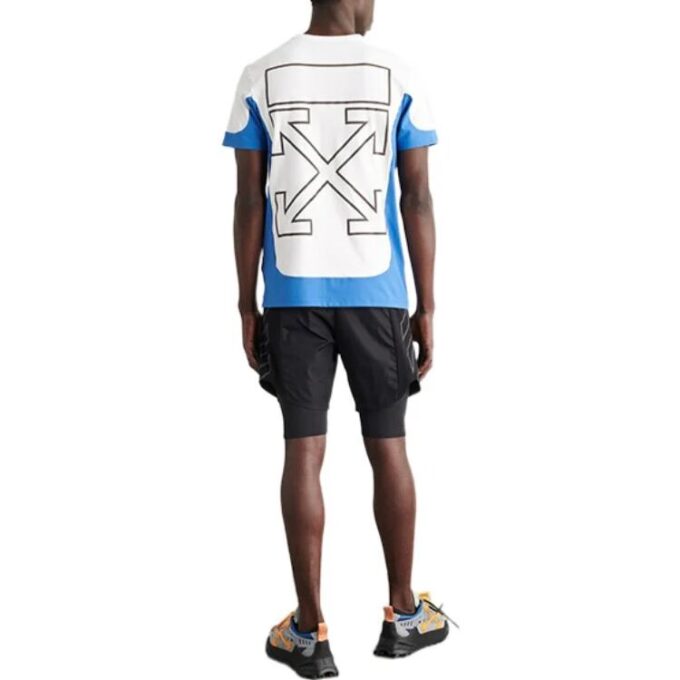 T-shirt à imprimé logo et blocs de couleur « Bleu Blanc »