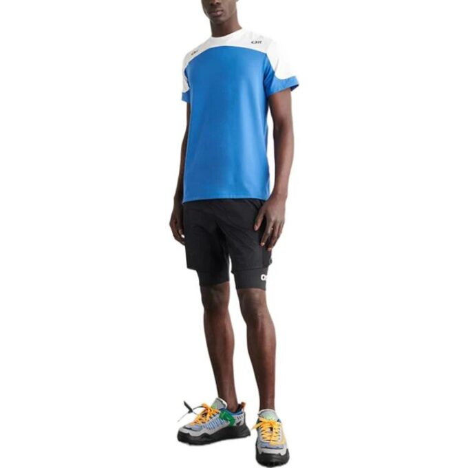 T-shirt à imprimé logo et blocs de couleur « Bleu Blanc »