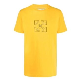 T-shirt jaune Off-White pour homme avec logo Workers