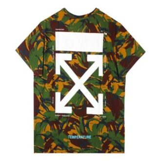 T-shirt à manches courtes avec flèches camouflage vert