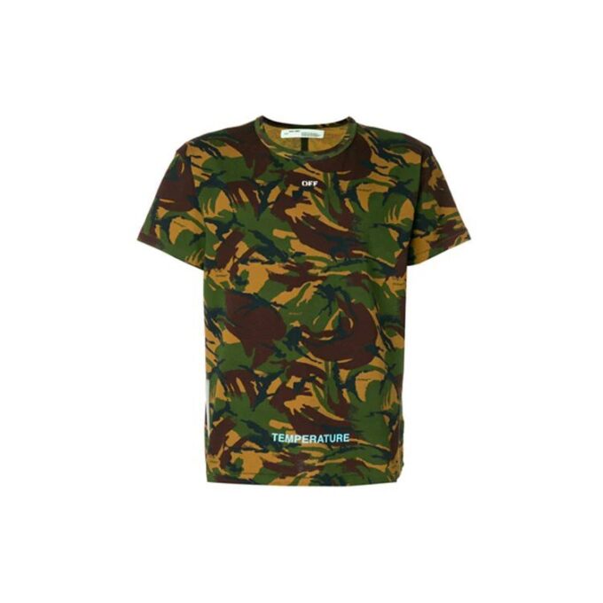 T-shirt à manches courtes avec flèches camouflage vert