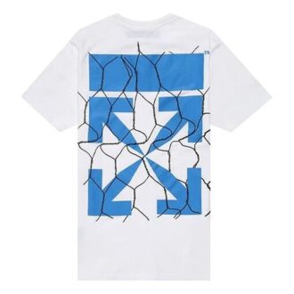 T-shirt à manches courtes avec flèches vertes imprimées sur fond blanc