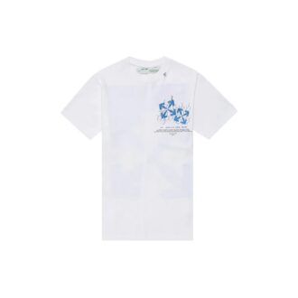 T-shirt à manches courtes avec flèches vertes imprimées sur fond blanc