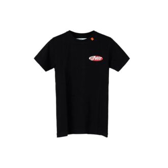 T-shirt à manches courtes avec imprimé flèche dans le dos, noir