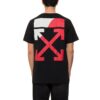 T-shirt à manches courtes avec imprimé flèche dans le dos, noir