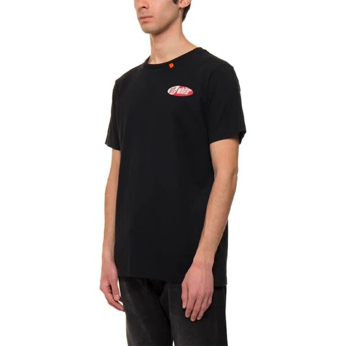 T-shirt à manches courtes avec imprimé flèche dans le dos, noir