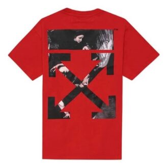 T-shirt à manches courtes avec imprimé flèche, rouge
