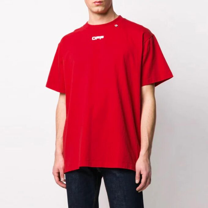 T-shirt à manches courtes avec imprimé flèche, rouge