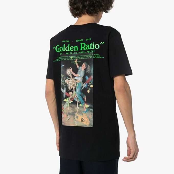 T-shirt à manches courtes avec imprimé squelette, version standard, noir