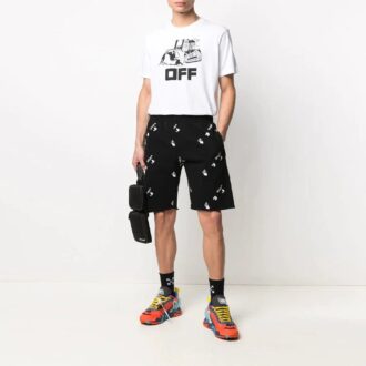 T-shirt à manches courtes avec logo alphabétique imprimé SS21, blanc