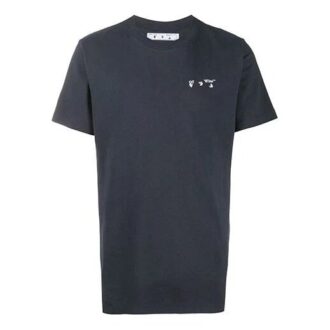 T-shirt à manches courtes avec logo appliqué pour homme, collection automne-hiver 2020, gris/blanc