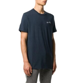 T-shirt à manches courtes avec logo appliqué pour homme, collection automne-hiver 2020, gris/blanc