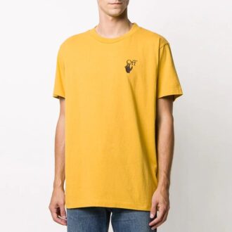 T-shirt à manches courtes avec logo appliqué pour homme, jaune