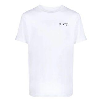 T-shirt à manches courtes avec logo brodé, blanc
