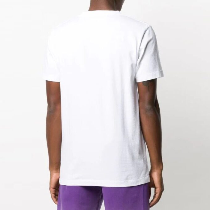 T-shirt à manches courtes avec logo brodé, blanc