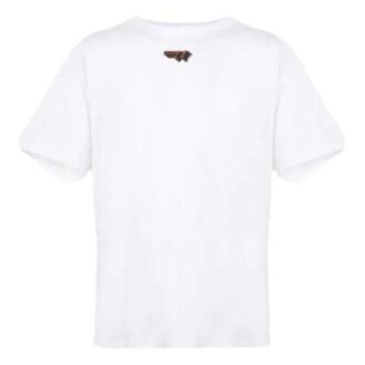 T-shirt à manches courtes avec logo imprimé, blanc