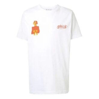 T-shirt à manches courtes avec logo imprimé, blanc