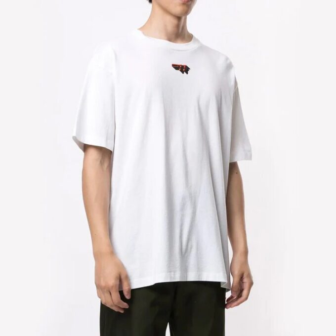 T-shirt à manches courtes avec logo imprimé, blanc