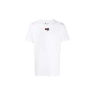 T-shirt à manches courtes avec logo imprimé, blanc