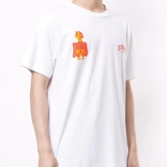 T-shirt à manches courtes avec logo imprimé, blanc