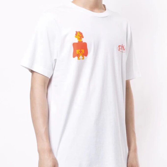T-shirt à manches courtes avec logo imprimé, blanc