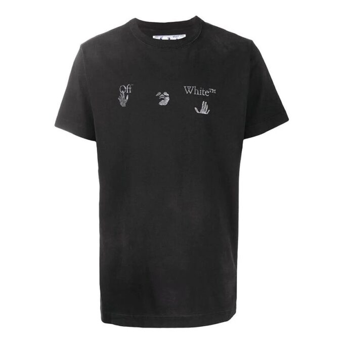 T-shirt à manches courtes avec logo imprimé, noir