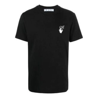 T-shirt à manches courtes avec logo imprimé SS21, version standard, noir
