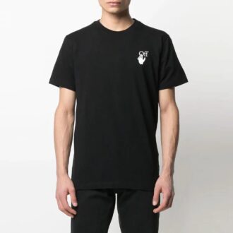 T-shirt à manches courtes avec logo imprimé SS21, version standard, noir