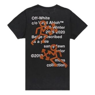 T-shirt à manches courtes avec pictogramme brodé et imprimé flèche fine, version standard, noir