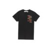 T-shirt à manches courtes avec pictogramme brodé et imprimé flèche fine, version standard, noir