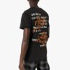 T-shirt à manches courtes avec pictogramme brodé et imprimé flèche fine, version standard, noir