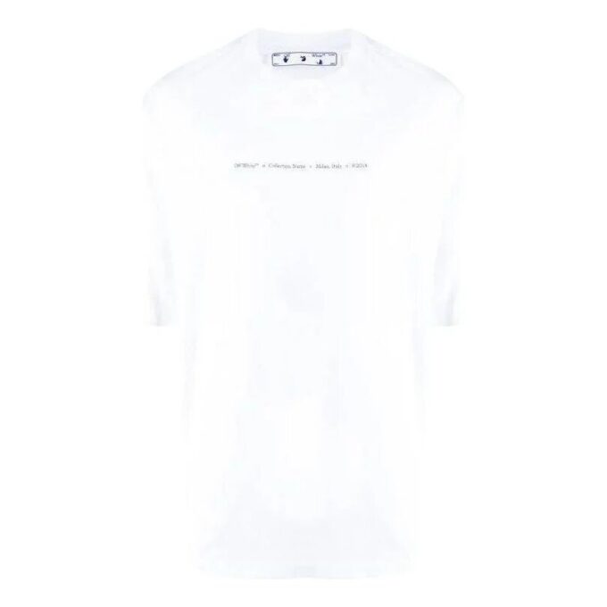 T-shirt à manches courtes blanc avec impression de lettres