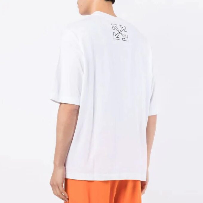 T-shirt à manches courtes blanc avec impression de lettres