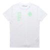 T-shirt à manches courtes blanc avec imprimé alphabétique fluorescent
