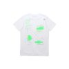 T-shirt à manches courtes blanc avec imprimé alphabétique fluorescent