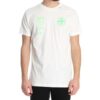 T-shirt à manches courtes blanc avec imprimé alphabétique fluorescent