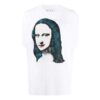 T-shirt à manches courtes blanc avec imprimé Mona Lisa