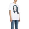 T-shirt à manches courtes blanc avec imprimé Mona Lisa