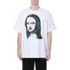 T-shirt à manches courtes blanc avec imprimé Mona Lisa