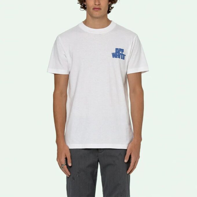 T-shirt à manches courtes blanc avec logo imprimé dans le dos SS21