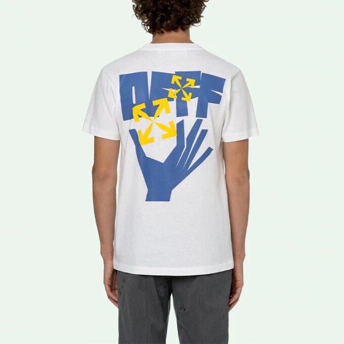 T-shirt à manches courtes blanc avec logo imprimé dans le dos SS21